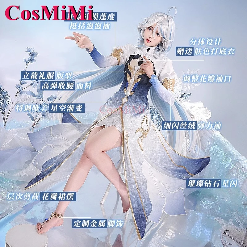 CosMiMi Game Genshin Impact Focalors/Furina Косплей Костюм Великолепный Милый Элегантный Наряд Бога