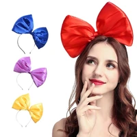 2022 hot solid oversized bow headband exaggeration acting cute organza hair bands for women popular holiday party decor