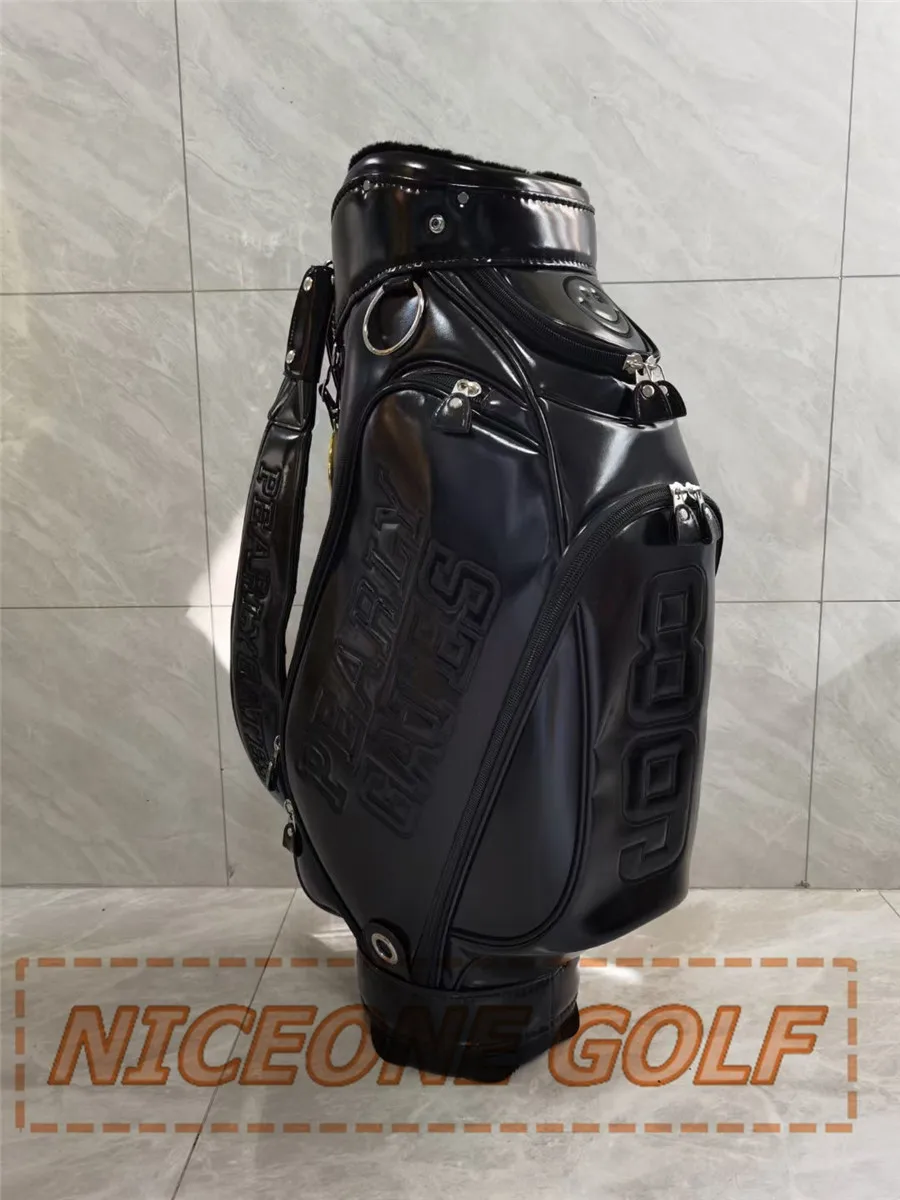 GOLF bag new pg smiley face three color PU waterproof bright leather Golf bag for men and women outdoor sports leisure