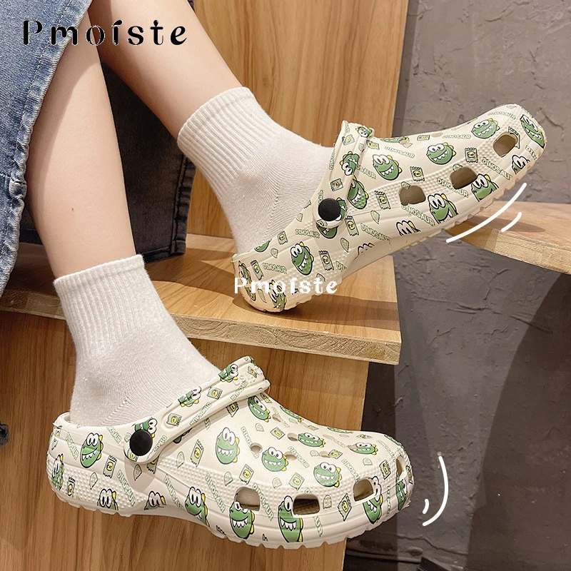 

Summer Women Clogs Slippers Animal Print Outdoor Shoes 2023 Slipper Non-slip Wear-resistant Girls Sandals Outdoor Sandals