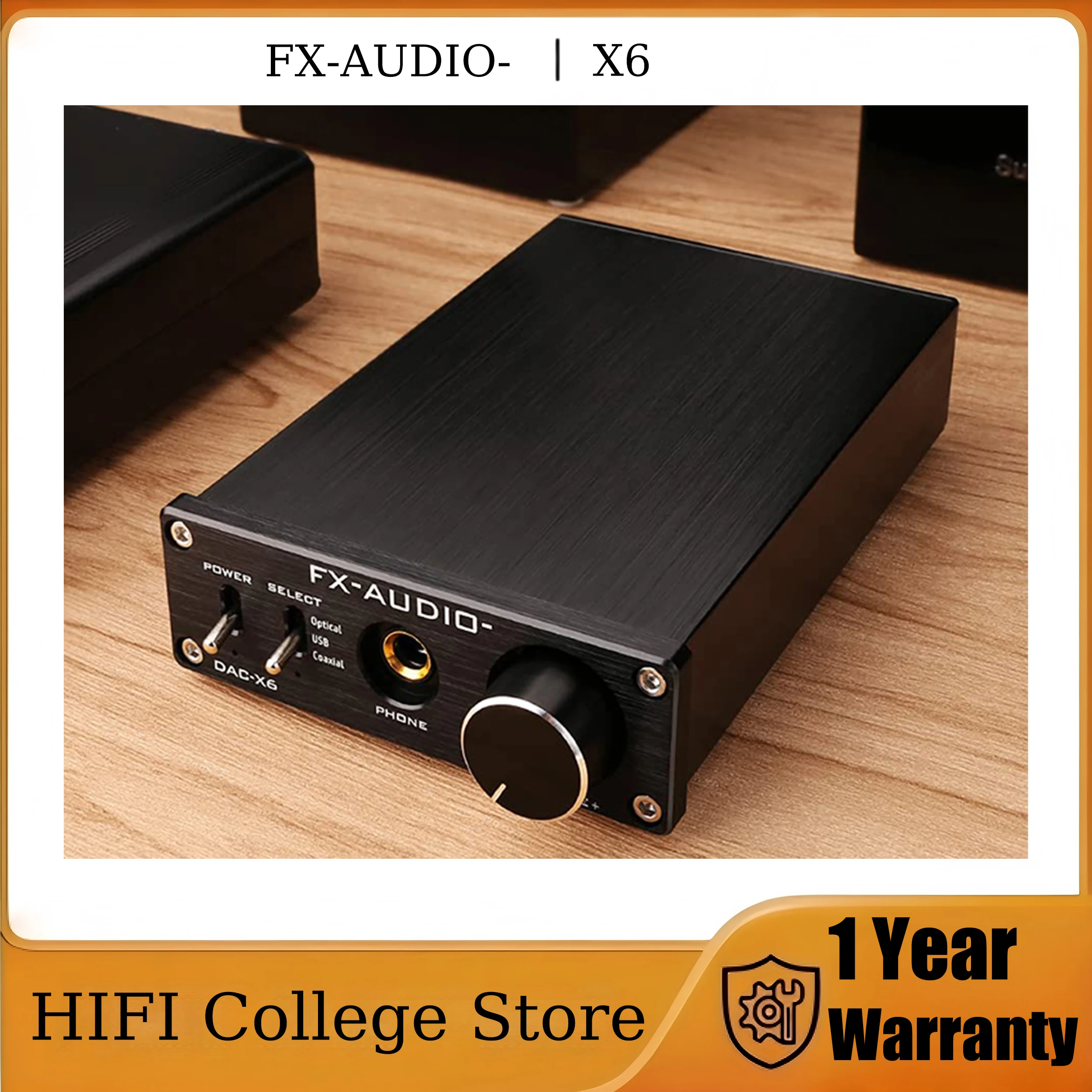 Фото FX-AUDIO DAC-X6 MINI HiFi 2.0 Цифровой аудиодекодер с USB, коаксиальным и оптическим входами, RCA-выходом, 24 бит 96 кГц для усилителя, DC12V №1