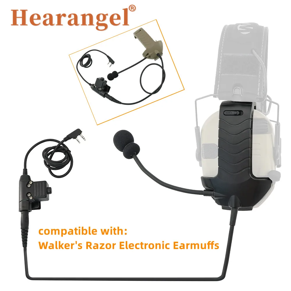

Tactical Headset Adapter Microphone Y-Line Kit for Walker's Razor Electronic Headphone with Tactical PTT U94 for Baofeng Walkie