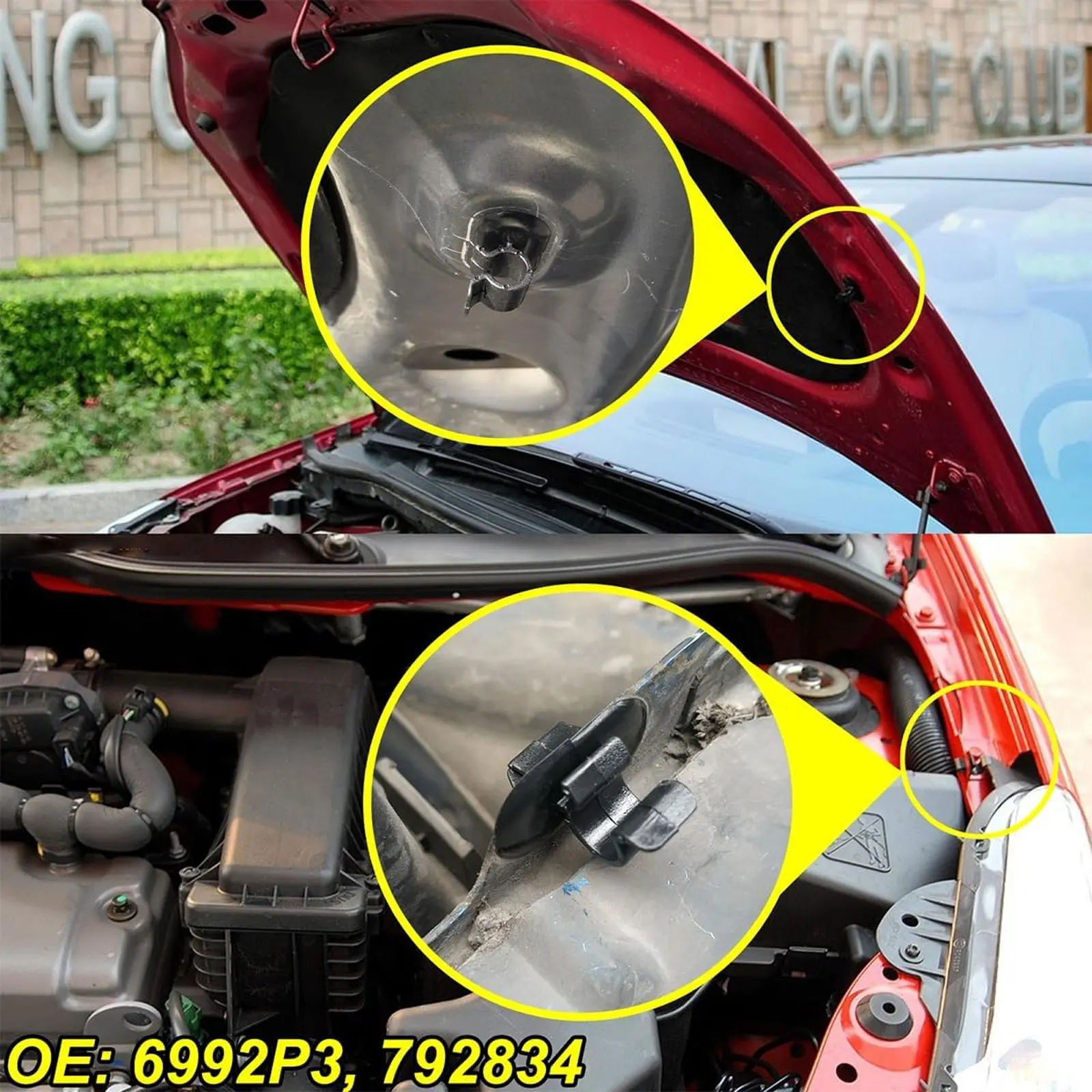 2x для Peugeot 206 306 407 3008 Partner капот стержень поддержка зажима держатель крепеж