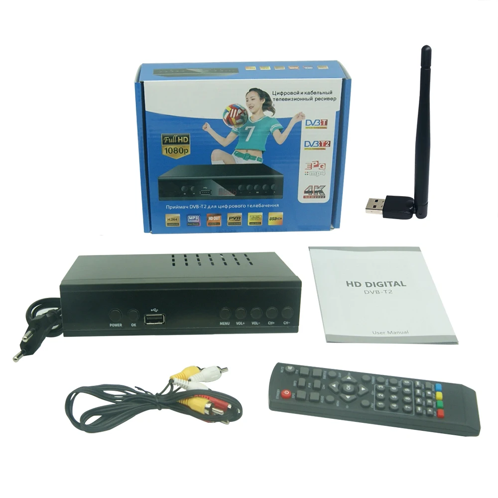 ТВ-приставка DVB T2 Wi-Fi USB 2 0 Full HD 1080P тюнер спутниковый ТВ-приемник встроенный