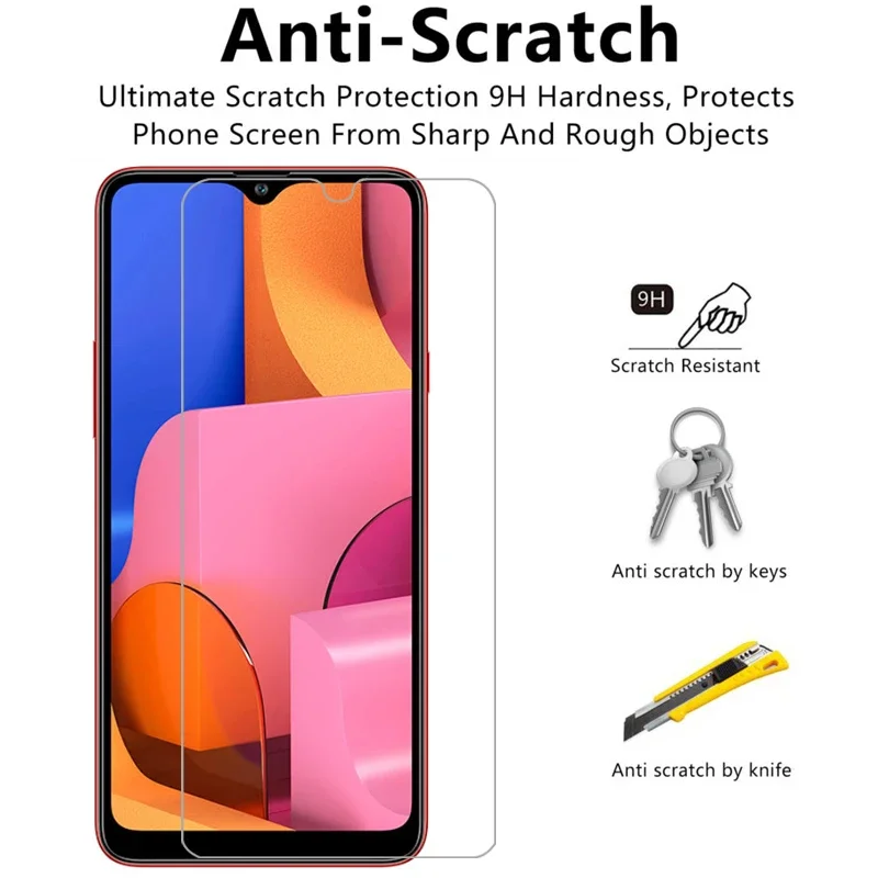 Фото 3 шт. защитных стекол для Samsung Galaxy A20s (чехол, защита экрана) №4