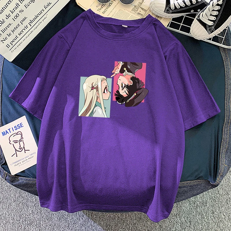 

Футболка Jibaku Shounen Hanako kun с принтом, Женская Повседневная футболка с коротким рукавом и круглым вырезом, Женская хлопковая мягкая летняя футб...