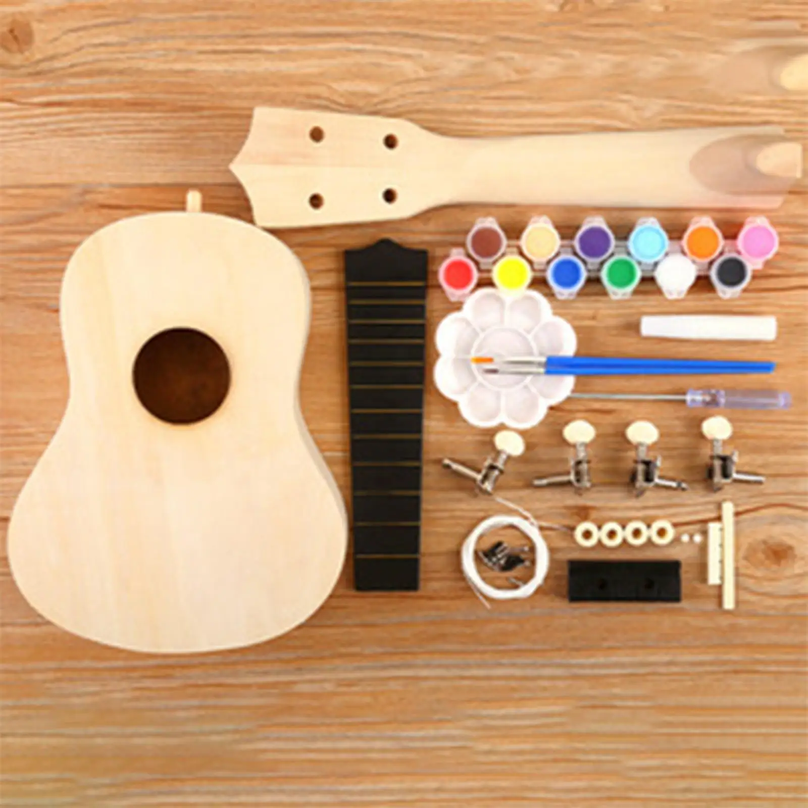 

21" Ukulele DIY Kit Parents Child Campaign Unfinished Handmade Assembly Toys