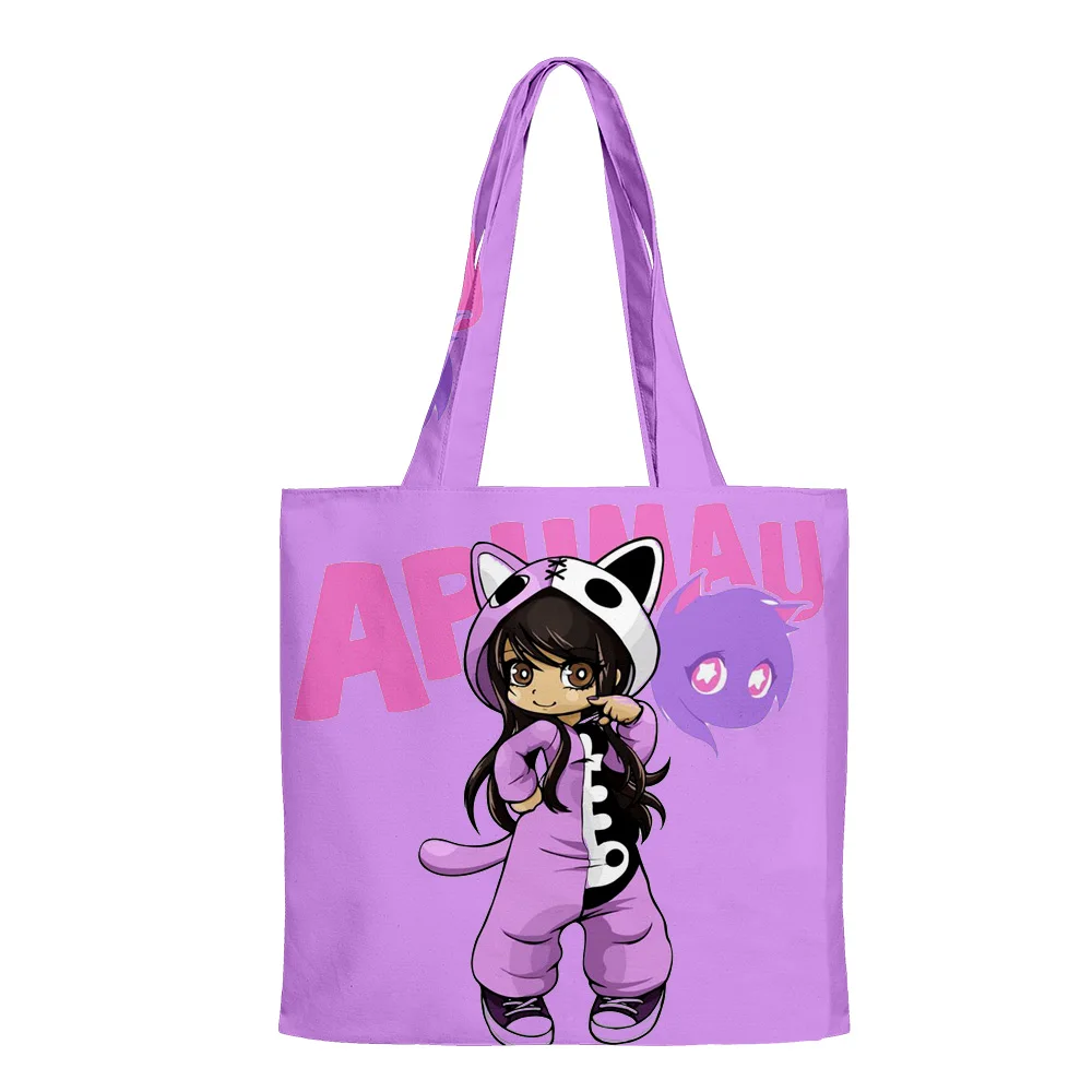 

Новинка, портфели Aphmau merch 3D Merch в стиле хип-хоп, тканевая сумка-тоут с принтом, многоразовые сумки для покупок через плечо