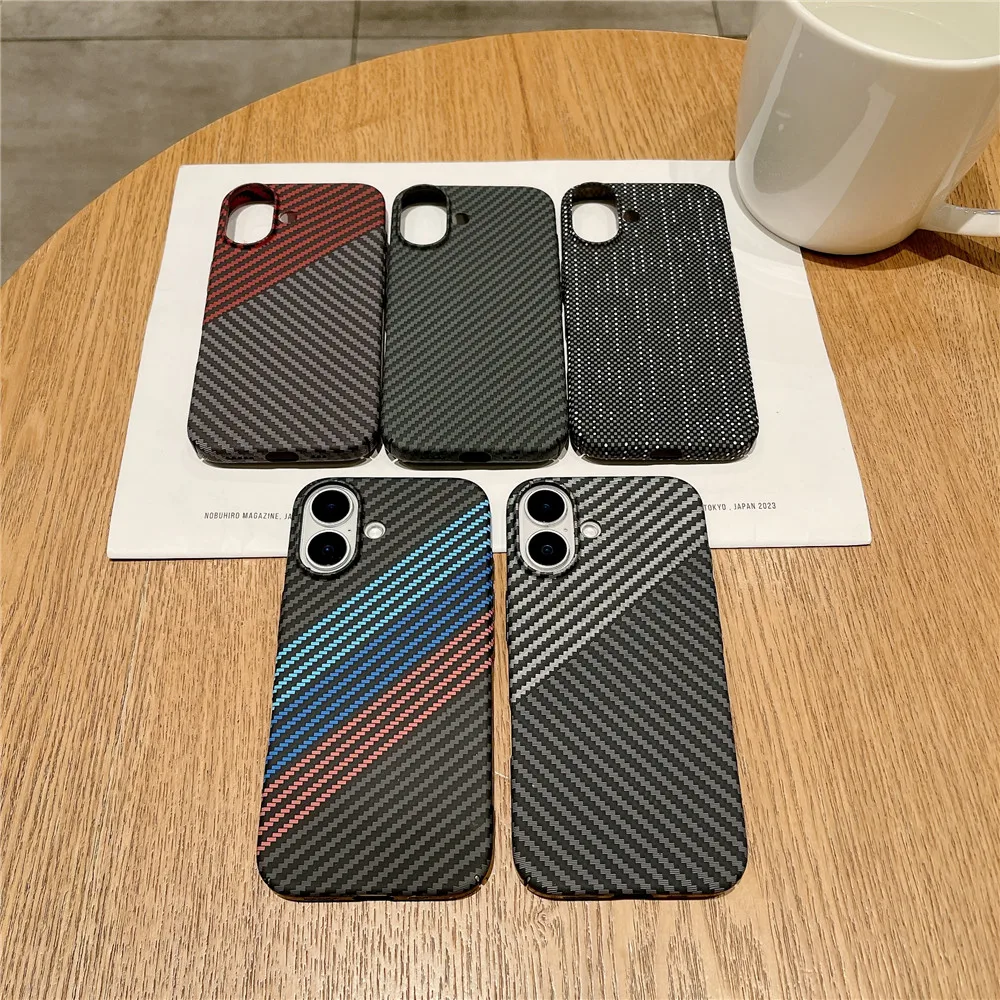 For Magsafe Carbon Fiber Texture Matte Case iPhone 16 15 14 Plus 13 12 11 Pro Max Magnetic Wireless Charging Hard PC Cover