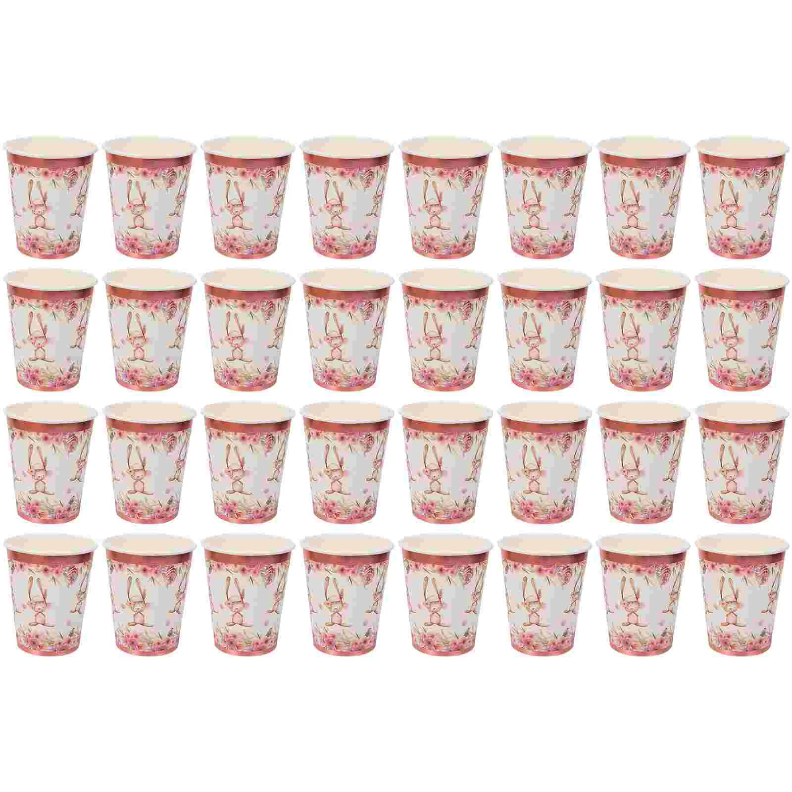 

4 set/32pcs Disposable Bronzing Chic Beverage Cup Paper Drinking Cup Easter Party Tableware