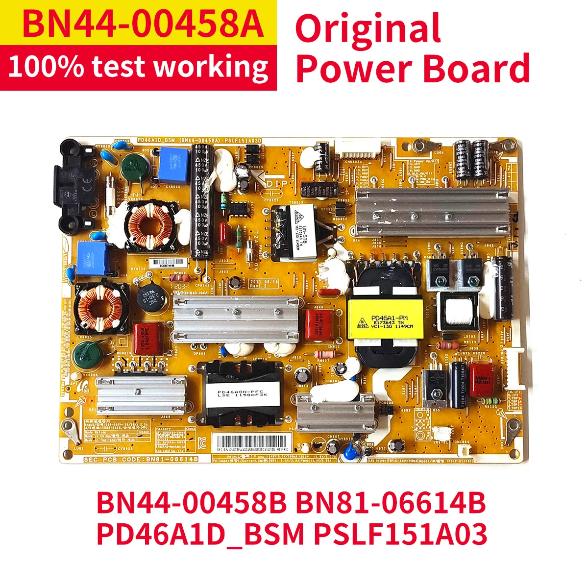 100%, яркий рабочий телефон, модель PD46A1D_BSM PSLF151A03, плата питания для UA40D6000SJ UA46D6000SJ, фотография