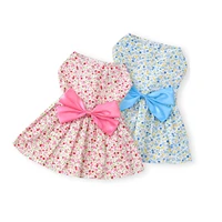 atuban puppy dog dressthin cute floral princess ribbon skirt for small dogs cats for summer puppy clothes pet cat clothing