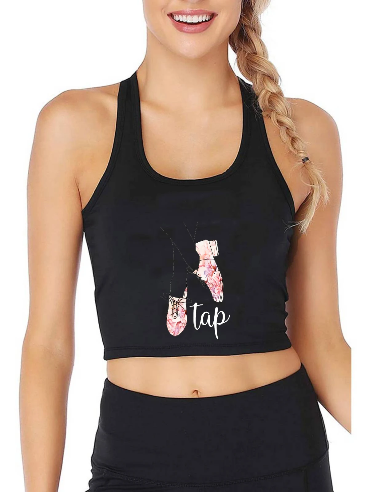 

Tap Dance Graphics Sexy Crop Top Tap Dancing Lover Sports Fitness Training Cotton Tank Tops Dance Teacher Creative Camisole