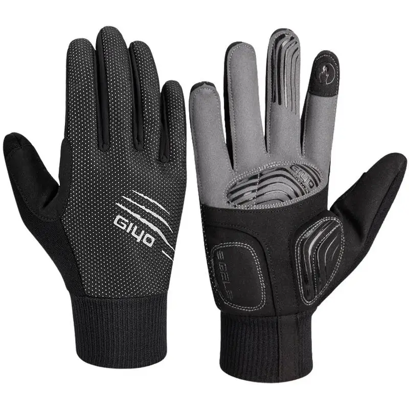 

Зимние перчатки для мужчин и женщин, водонепроницаемые теплые ветрозащитные перчатки с пальцами для сенсорных экранов, Нескользящие термоперчатки для велоспорта