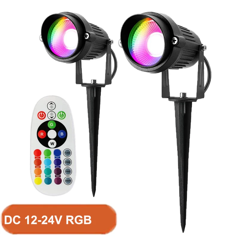 

Светодиодная уличная лампа для газона, 10 Вт, RGB, IP65, водонепроницаемый точечный светильник с шипами, ландшафсветильник льник для двора, дорожек, деревьев, земли, 12 В, 220 В