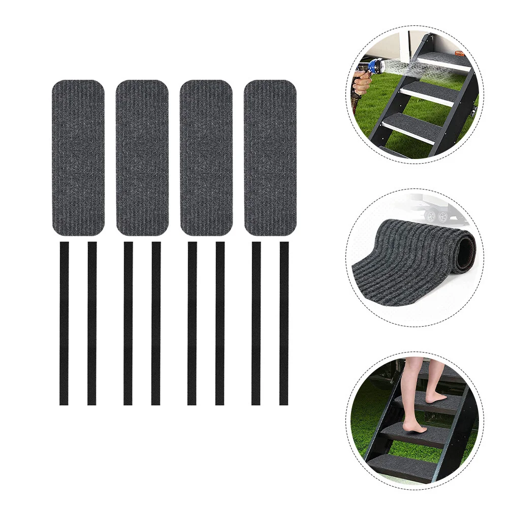 

4 Pcs Travel Accesories Bracket Stair Tread Covers Rv Pedal Step Rug Stabilizer Polyester (Polyester) Gifts Owners Carpet