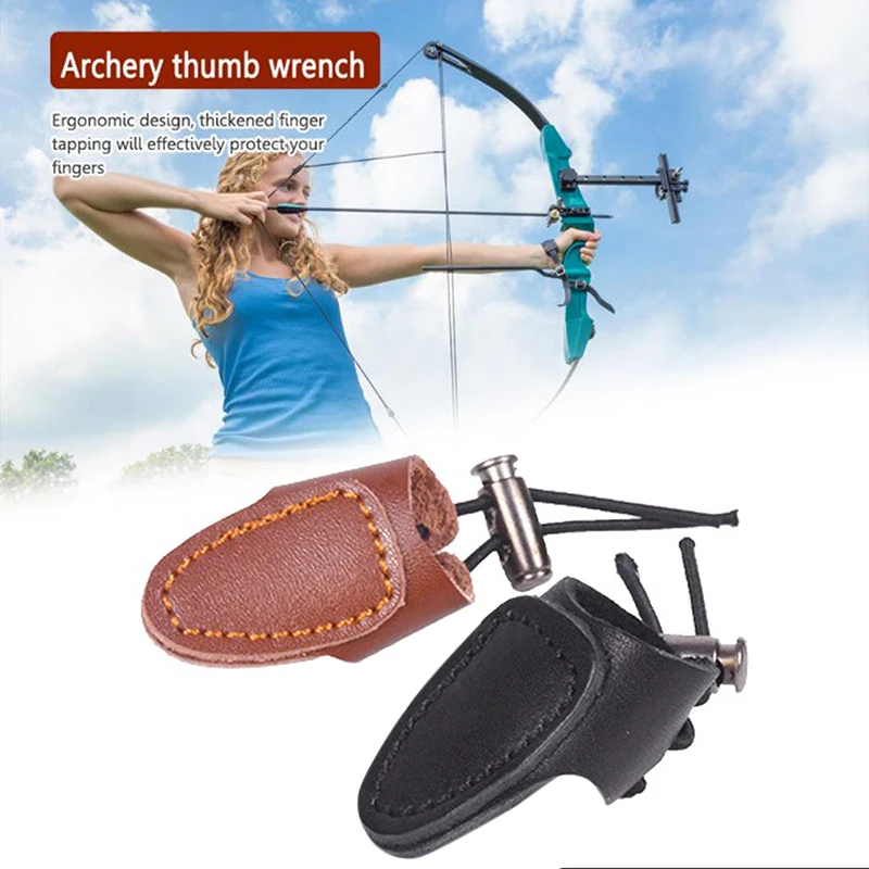 

Thumb Finger Tip Protector Hunting Practice Archery Pull Arrow Shooting Glove