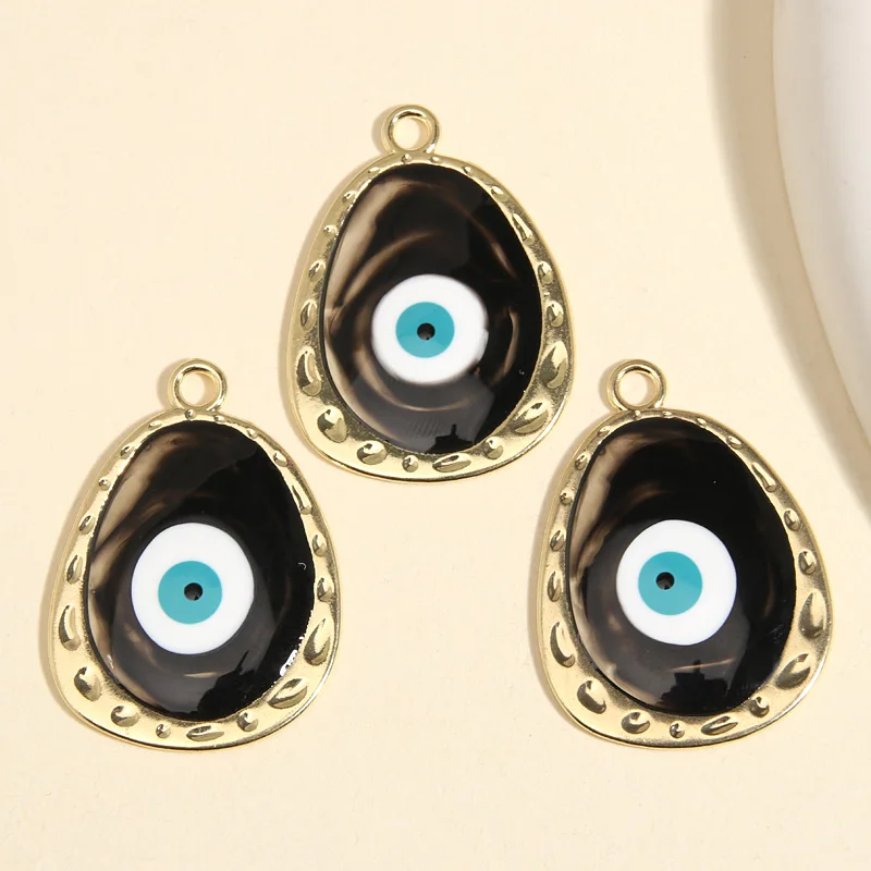 5 шт., эмалевые подвески в форме глаза, 40 х29 мм