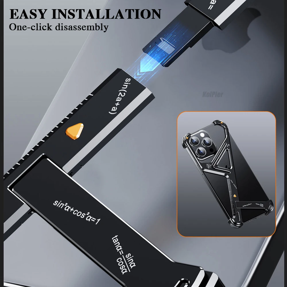 Чехол для телефона из алюминиевого сплава iPhone 16 Pro Max ударопрочный металлический