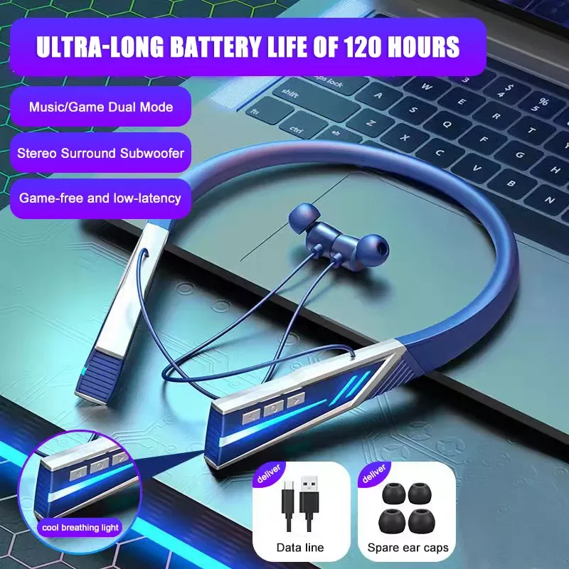 

Wireless Headphones Magnetic Neck Hanging Bluetooth-compatibile Headphone With Mic For Smartphone Xiaomi Huawei For Gamer