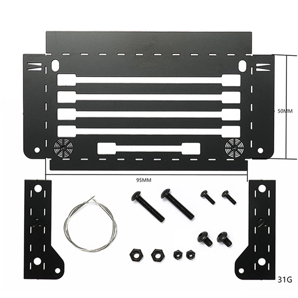 

Metal Tool Box Plate DIY Assembly Rear Car Shell Tool Box Kits for 1/10 Trx-4 Bronco RC Car Modification Parts