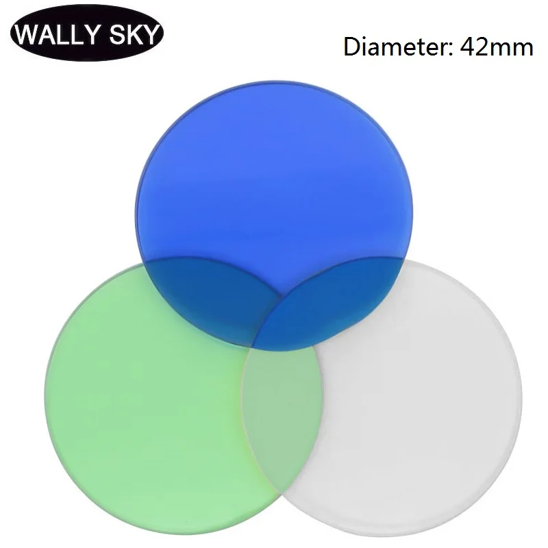 Green Blue White Biological Microscope Filter Diameter 42mm Transparent Optical Glass Thickness 1.5mm Microscope Accessories