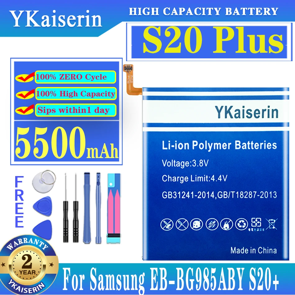 

YKaiserin For SAMSUNG EB-BG985ABY 5500mAh Replacement Battery For Samsung Galaxy S20 Plus S20Plus S20+ Mobile Phone Batterie