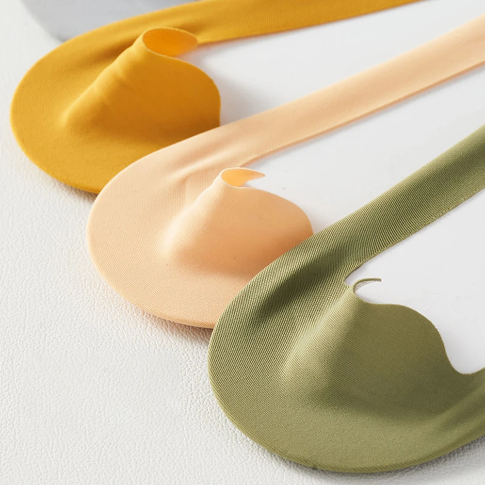 5Pairs Silicone Non-slip Invisible Socks Women Ice Silk Ankle Boat Socks Thin Solid Color Casual Breathable No Show Socks Gift