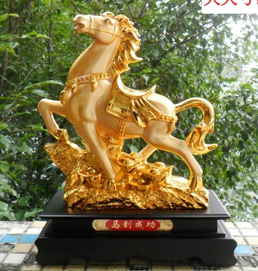 

Animal resin horse decoration handi Golden office Lucky gold horse You'll have money on the table Show successroom Art Statue
