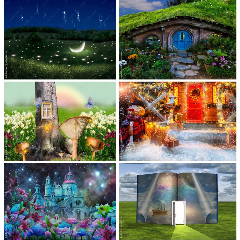 

Children Birthday Custom Dream Background Forest Castle Fairy Tale Baby Photography Backdrops Prop Photo Background 2278 TH-02