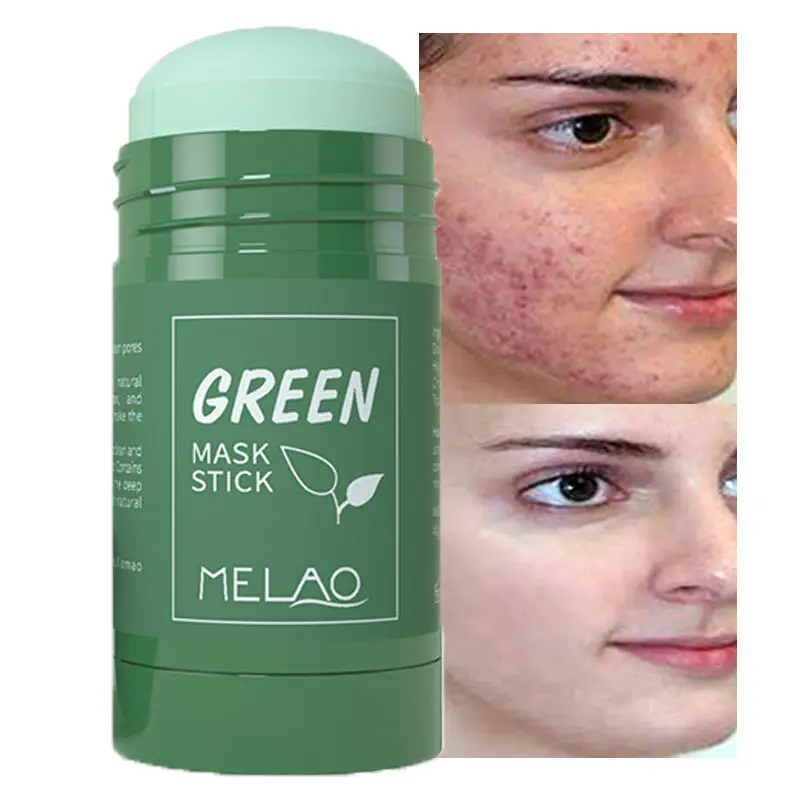 

Green Tea Mask Stick for Face Blackhead Remover Deep Pore Cleansing Brightening Facial Purifying Clean Matcha Clay Mud Mask