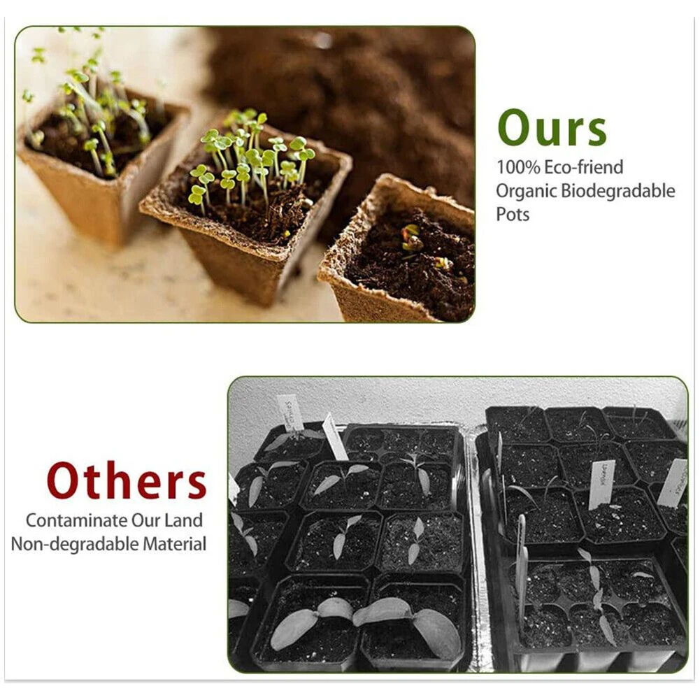 

10pcs 12Hole Biodegradable Paper Pots Tray Starting Garden Nursery Eco-Friendly Seedling Starter TraysPlant Pots Planting Garden