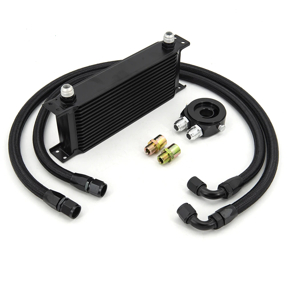 

15-рядный комплект масляного радиатора AN10 M-MODEL Комплект масляного радиатора Адаптер масляного фильтра с нейлоновым плетеным шлангом из нержавеющей стали