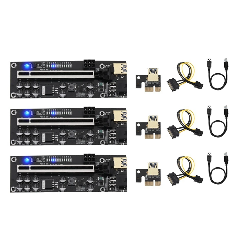 

V011-PRO Pcie Riser Card Pci Express Video Card Pci-E 1X To 16X Adapter Card SATA Power Cable For BTC Miner Mining