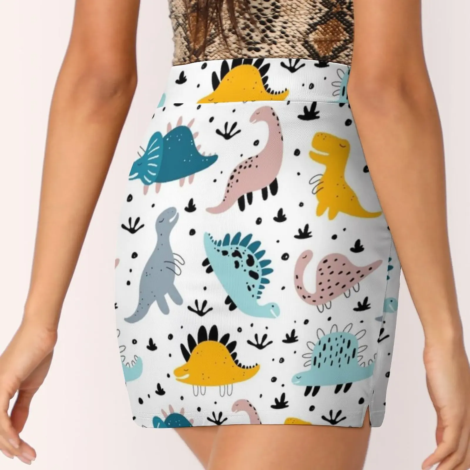 Женская юбка с милым динозавром из мультфильма эстетические юбки новые модные