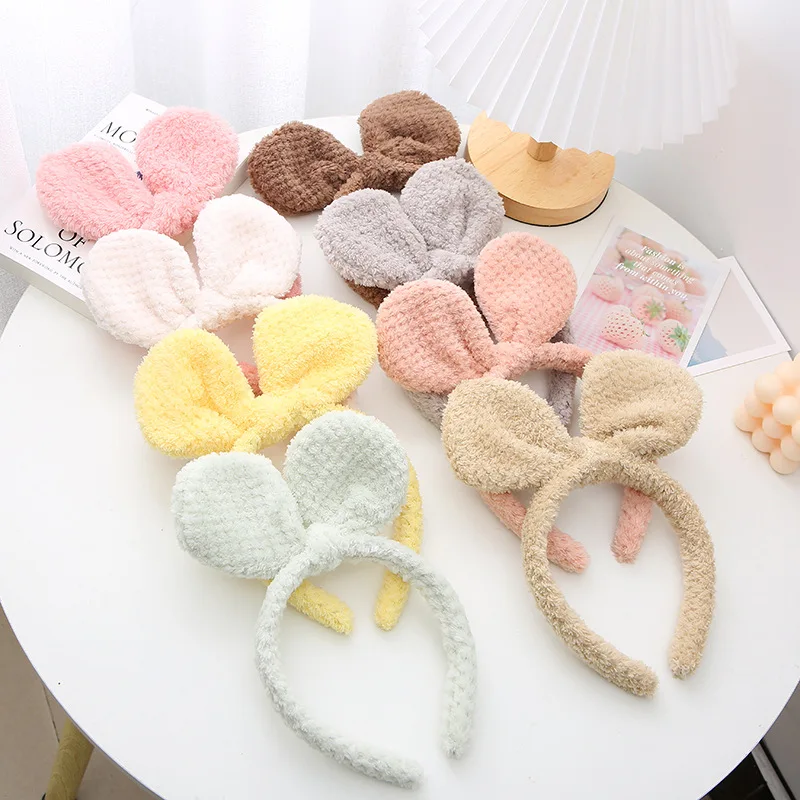 

Headbands For Women Wash Face Bow Headwear Rabbit Ear Hair Band Warm Soft Hair Scrunchies Makeup Lady Hair Band Hair Accessories