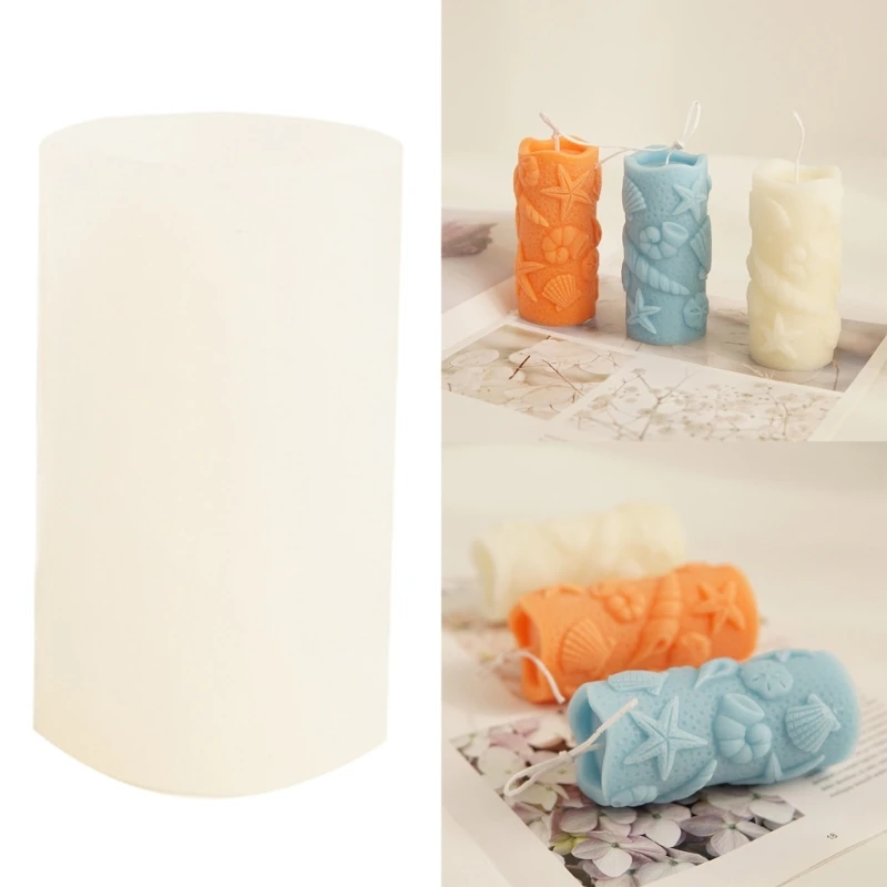 

3D Seashell Candle Silicone Molds Cylinder Candle Resin Mould for DIY Candle Making Chocolate Soap Home-Decor