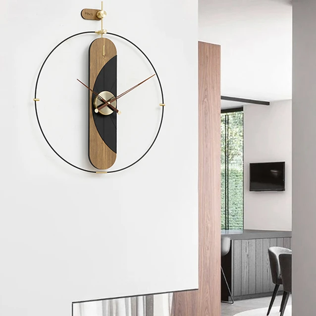 

Wooden Large Wall Clock Luxury Creative Nordic Silent Clock Mechanism Modern Design Reloj De Pared Wall Art Decor Living Room
