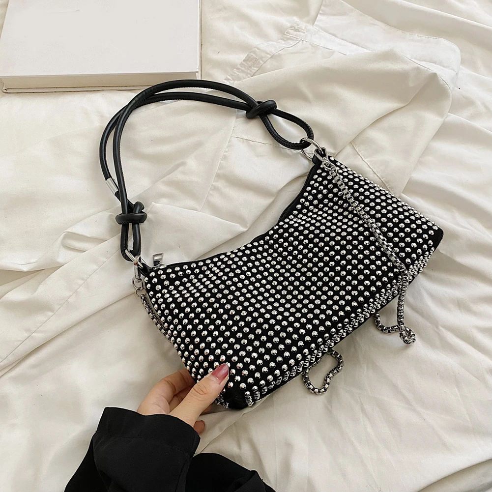 

Модная женская сумка Стразы под подмышки, блестящая женская сумка через плечо, Повседневная сумка для покупок, кошелек