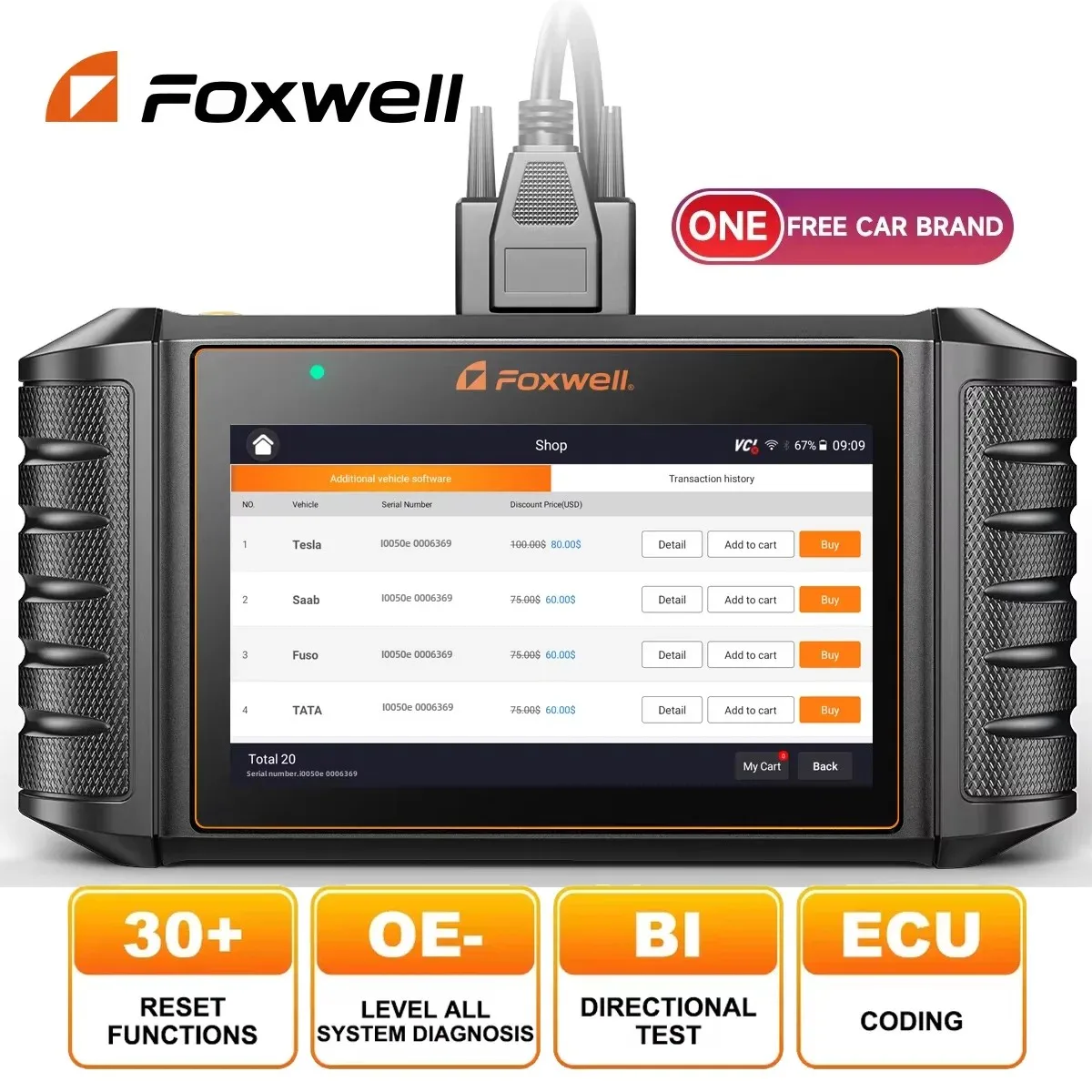 FOXWELL NT710 OBD2 Автомобильные диагностические инструменты Двунаправленный тест IMMO A/F