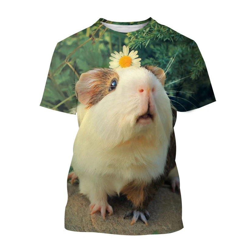 

New Funny T-Shirts Cute Guinea Pig Animal 3D Print Streetwear Men Women Casual Fashion Oversized T Shirt Kids Tees Tops Clothing