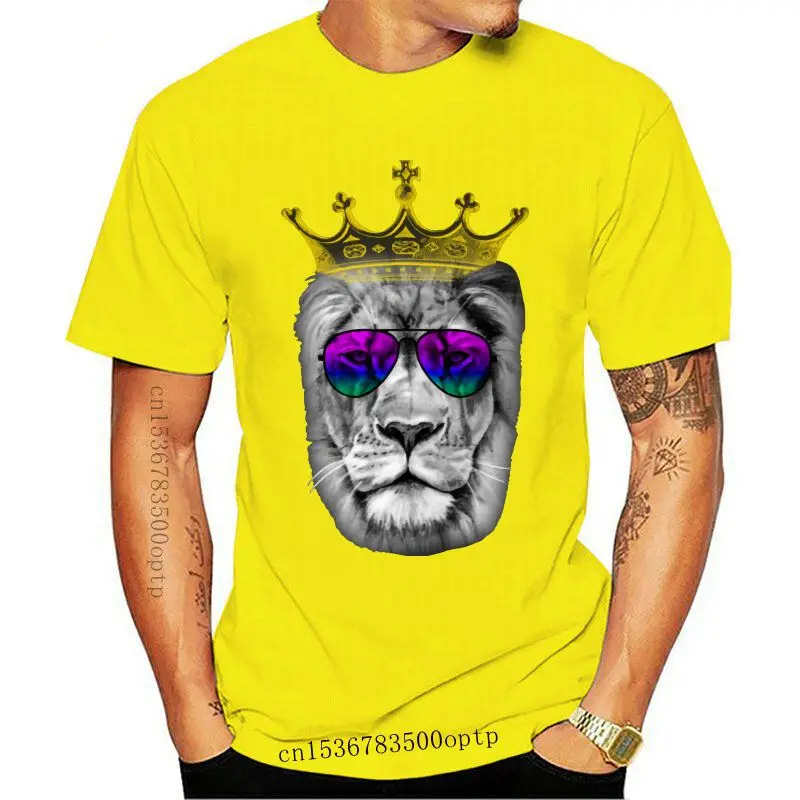

Man Clothing New Cool King Hipster Lion T Shirt Men Hip Hop Tops Printed Graphic T-shirt Animal Trendy School Funny Clothing Su