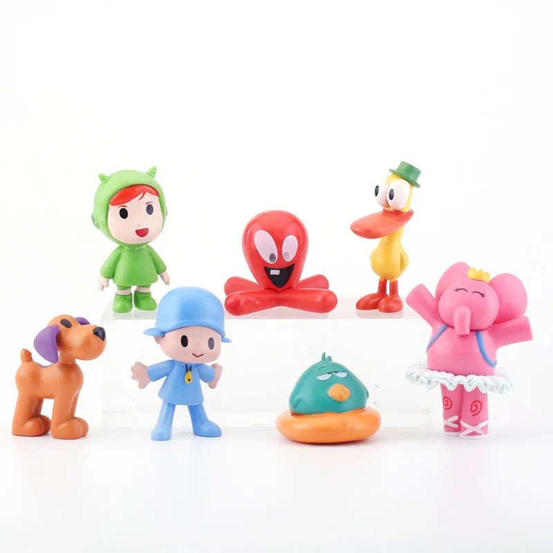 

Экшн-Фигурки 7 шт./компл., игрушечные животные, птица, утка, слон, кукла, модель, сцена, украшения, аниме, Мультяшные милые игрушки из ПВХ