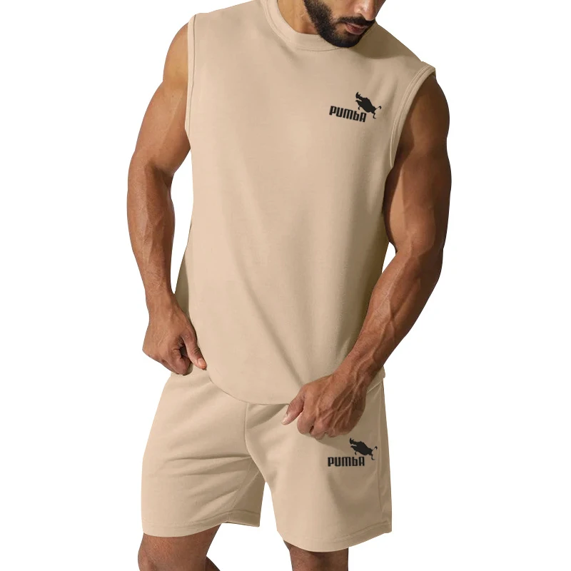 Summer Men Tracksuits Fashion Printed Short Sleeve T Shirt 2 Piece Sets Outfits Casual Trend Short Clothing Suit