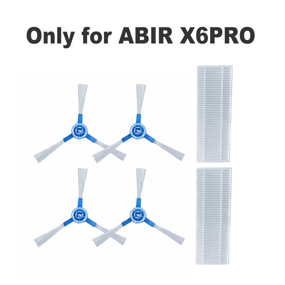

(Для ABIR X6PRO) Боковая щетка 4 шт. + фильтры Hepa 2 шт. для робота-пылесоса ABIRX6PRO