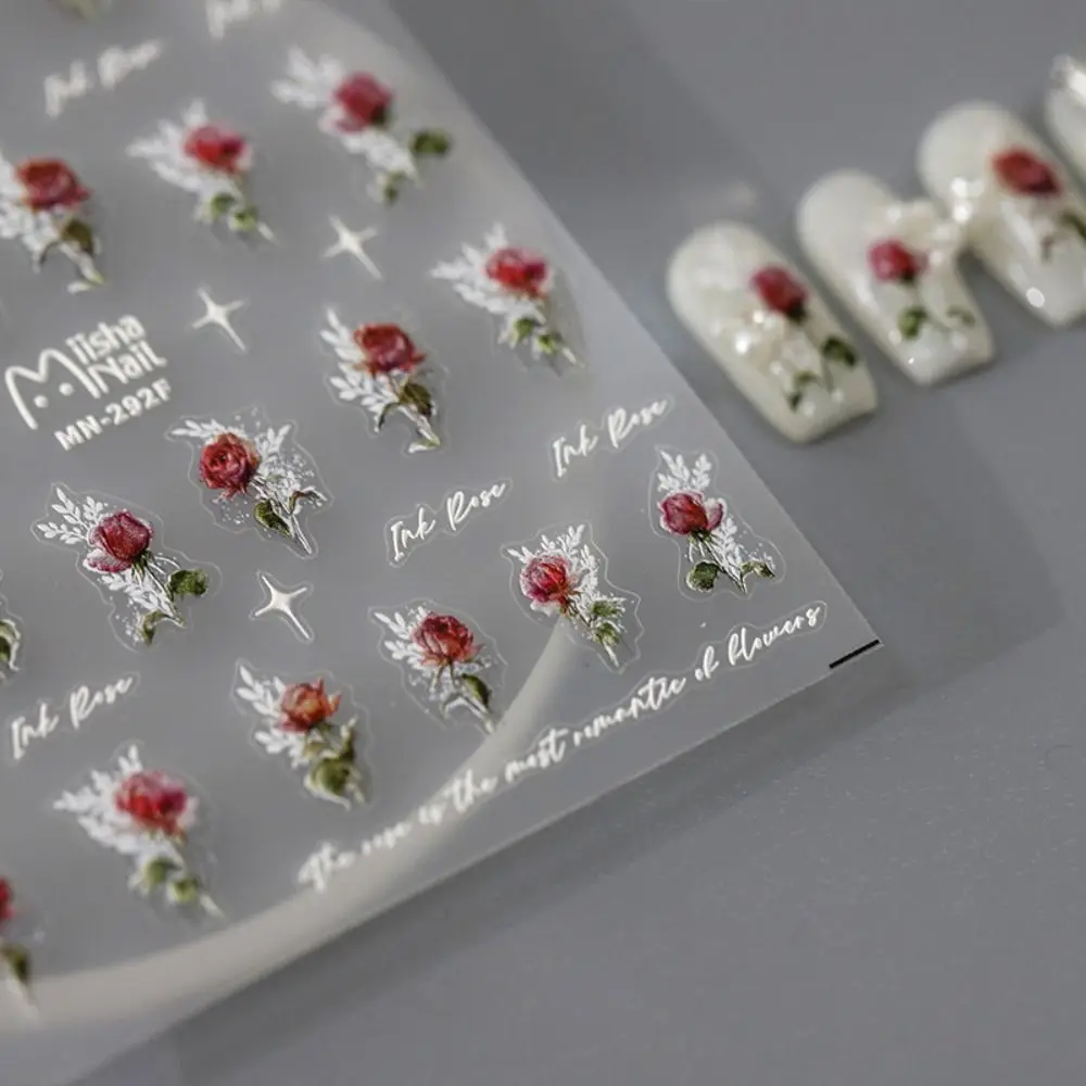 

Narcissus Butterfly Cactus Self Adhesive Nail Decorations Flower Nail Stickers Manicure Accessories Rose Nail Decals