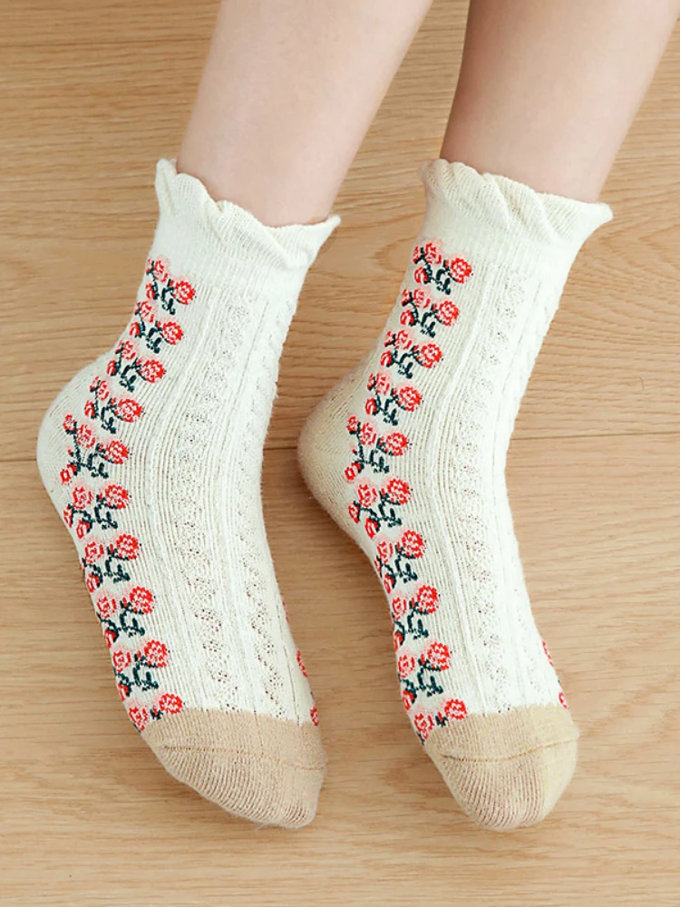 5 Pairs/lot Children's Socks Floral Autumn Spring Boy Anti Slip Newborn Baby Socks Cotton Infant Socks for Girls Boys Floor Sock enlarge