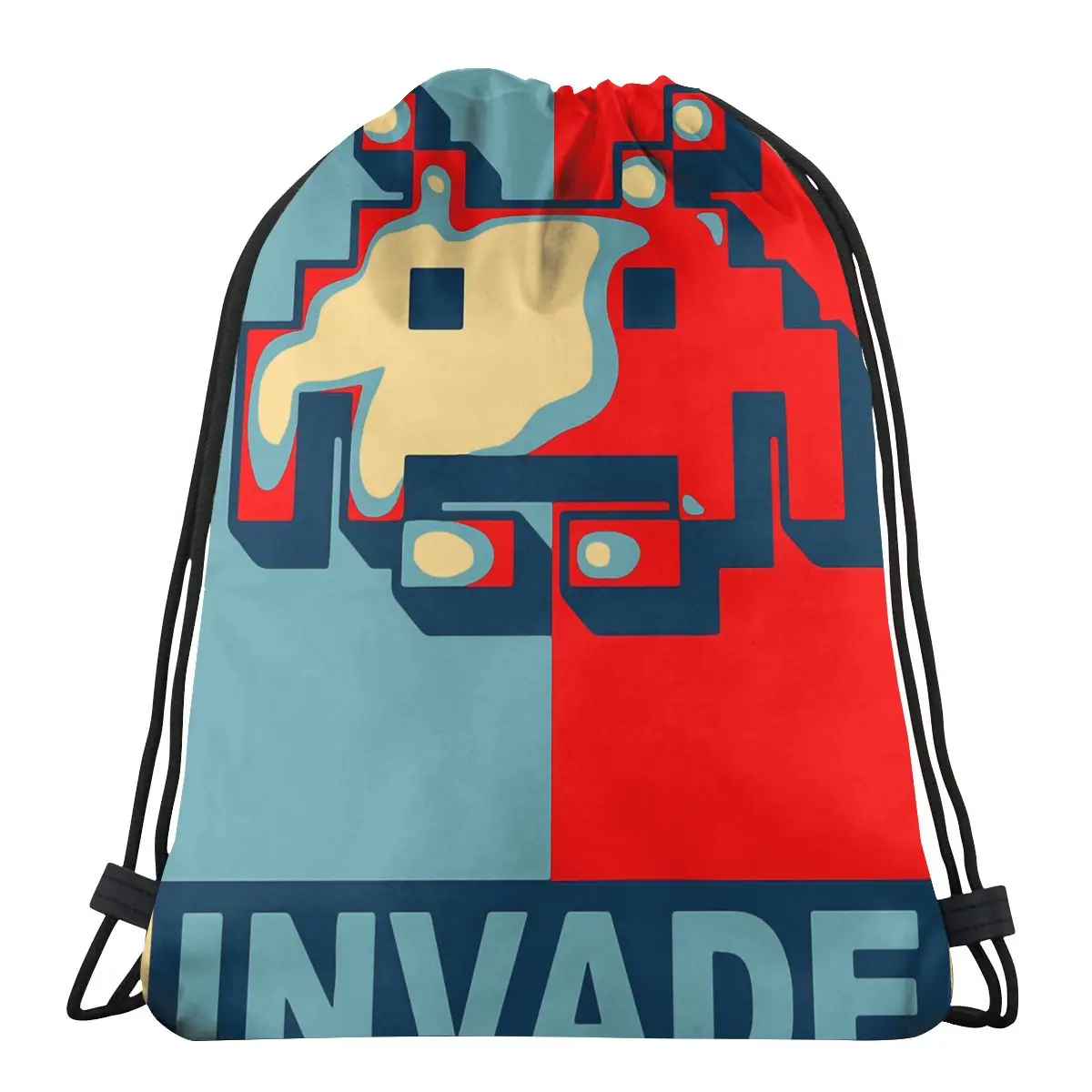 

Retro Space Invaders Airplane Shooting Game Drawstring Bags Hiking Pouch 3D Print Backpack Shoe Bag
