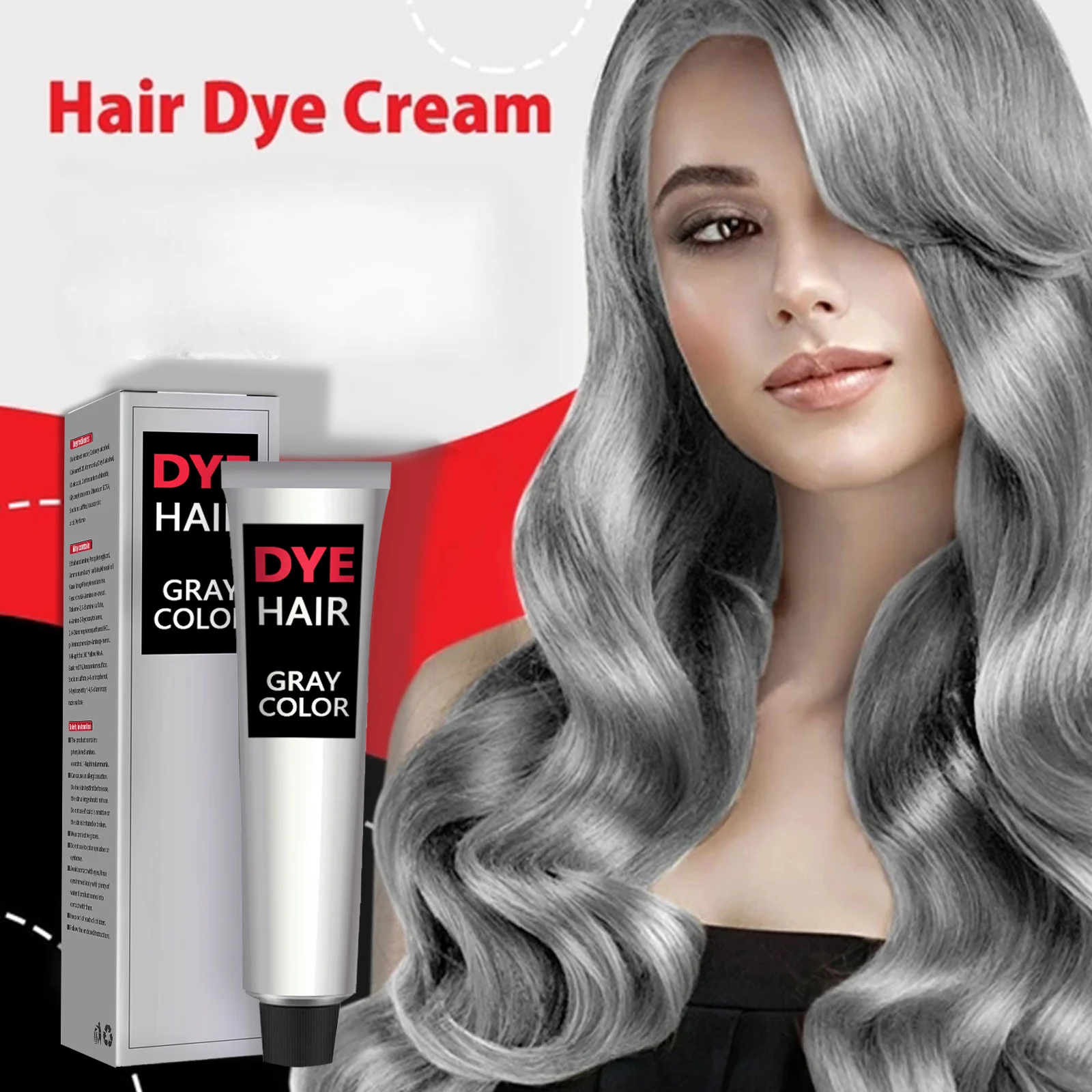 S Punk Style Salon Light Grey Silver Long Lasting Unisex Styling Root Coverage Hair Dye Cream