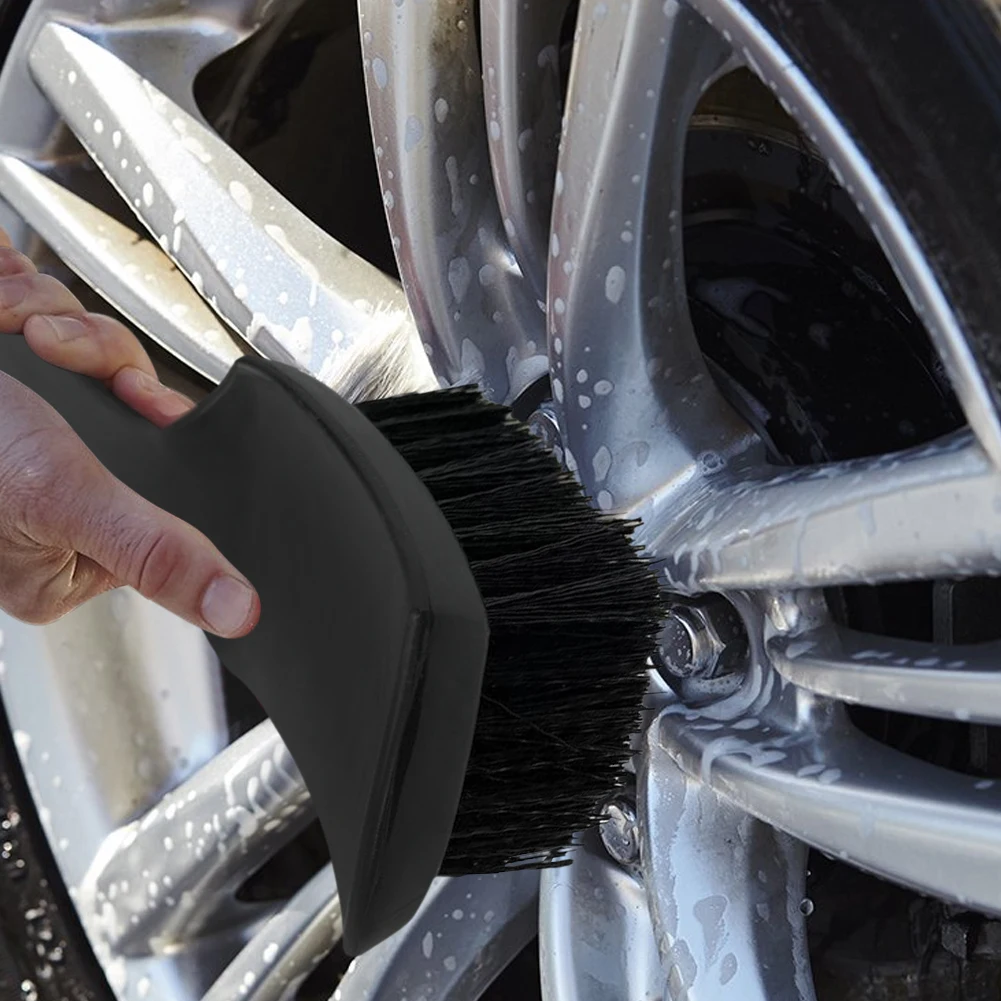 

1Pcs Tire Rim Brush Wheel Hub Cleaning Brushes Car Wheels Detailing Cleaning Accessories Black White Tire Auto Washing Tool